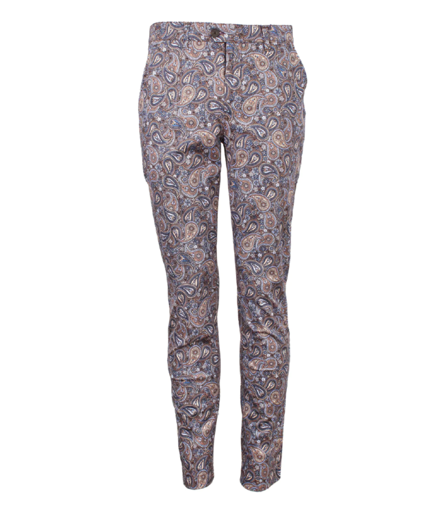 Lords of Harlech Jack Trippy Paisley Contrast Cuff Chino