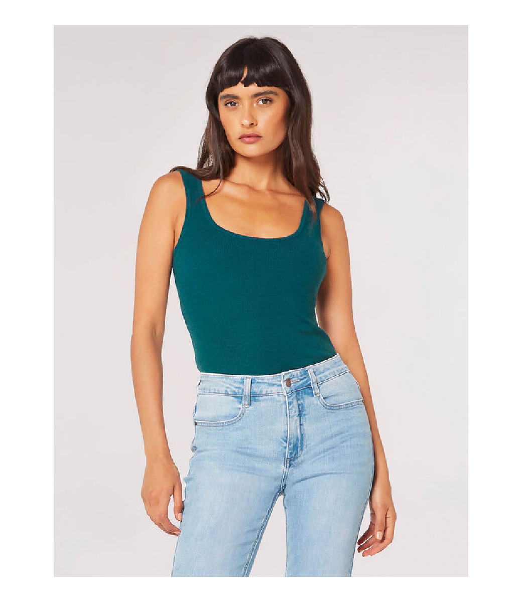 Apricot Green Knit Tank Shop Women's Casual Basics and Tops at espy