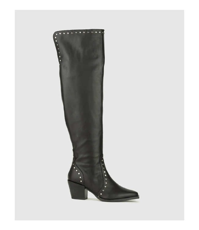 Dansi Pointed Toe Studded Tall Boot