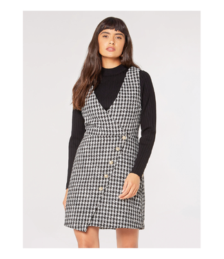 Apricot Houndstooth Dress