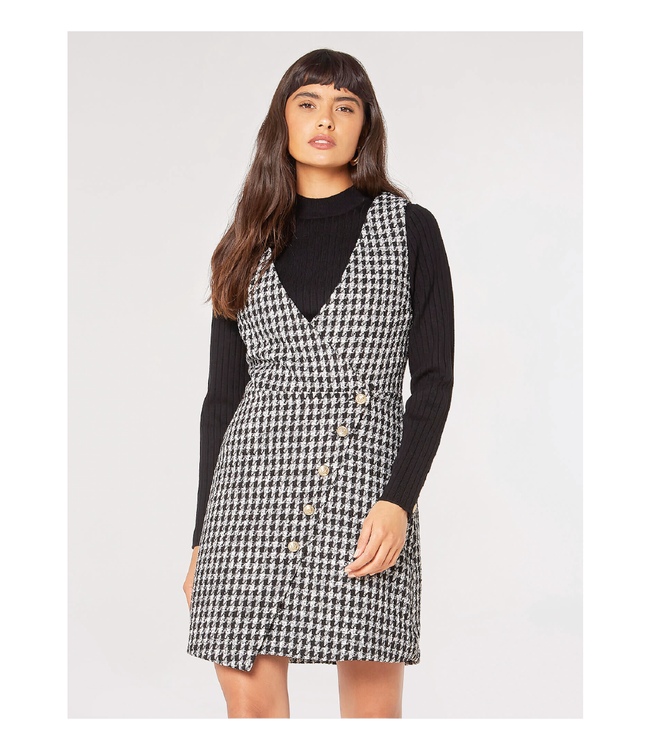 Apricot Houndstooth Dress