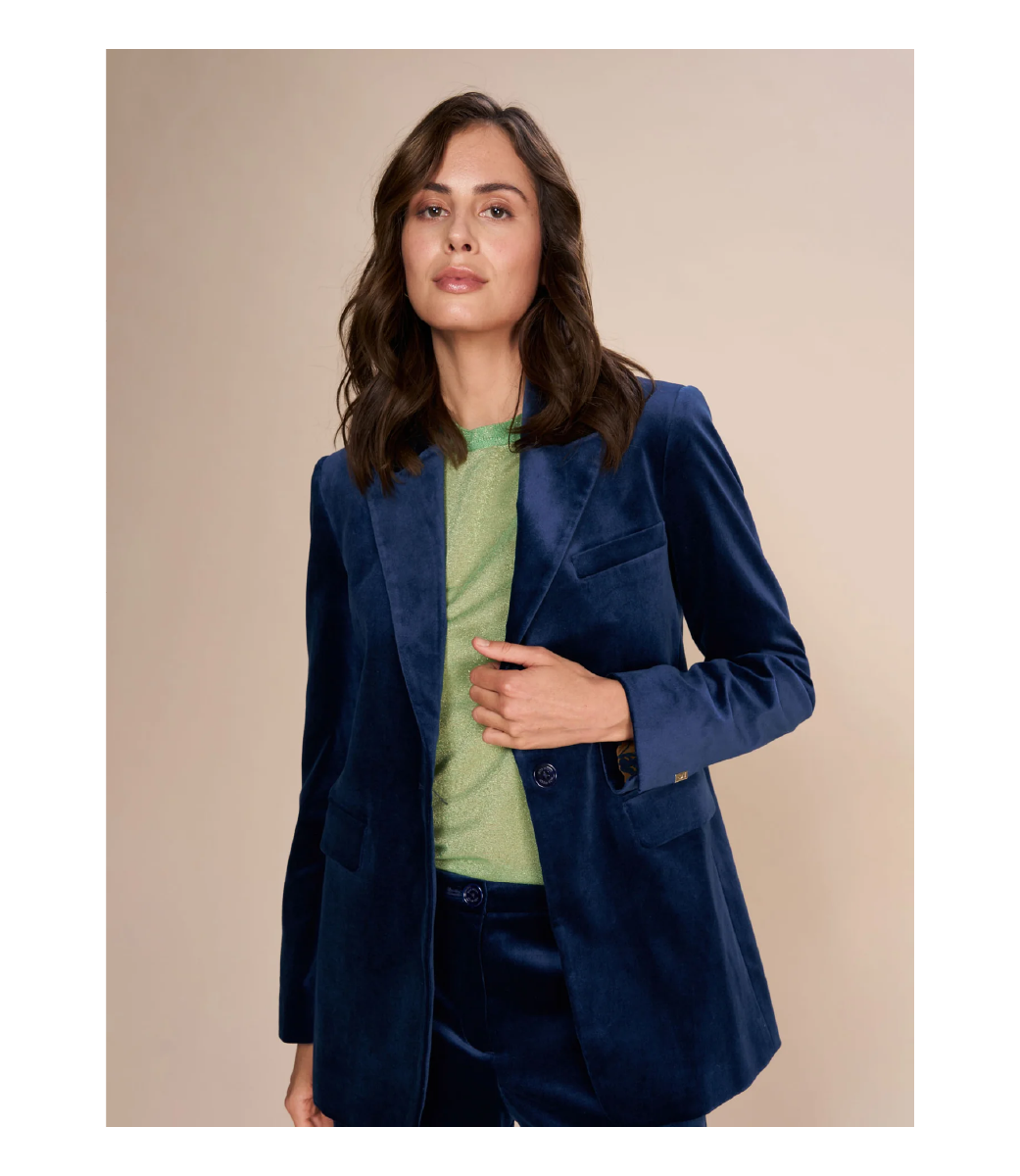 Navy blue blazer on sale velvet