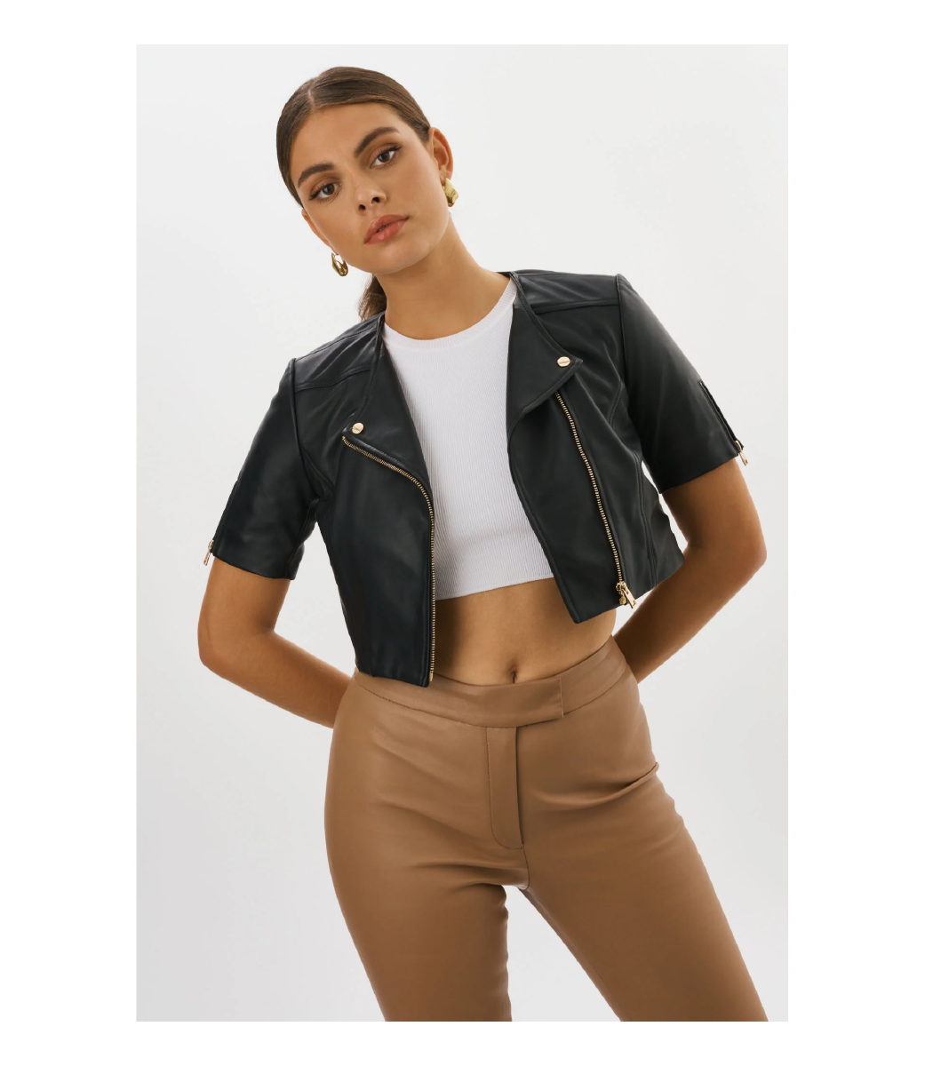 Lamarque Kirsi Cropped Moto Jacket | Shop Women's Outerwear at espy - espy