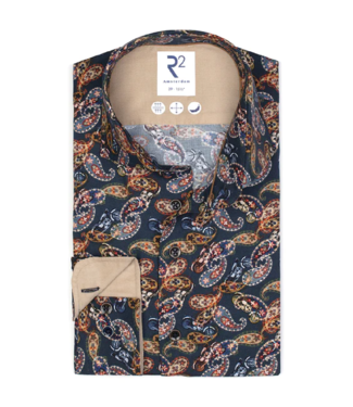 R2 Amsterdam Paisley Long-Sleeve Button-Up