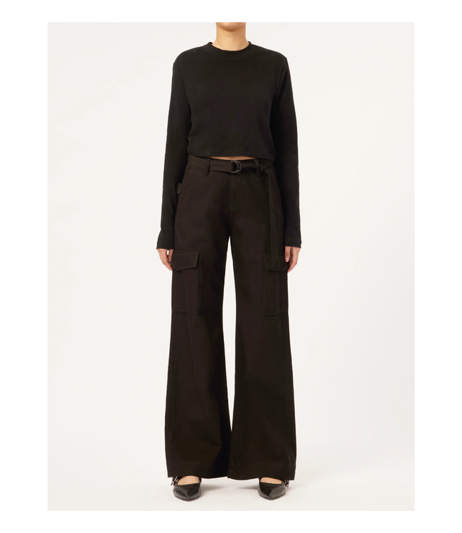 Wide Leg Cargo Pant - Black - Pants - Full Length - Women's