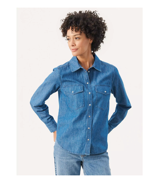 womens denim shirt: Women's Tops & Dressy Tops