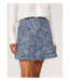 Apricot Textured Tweed Ruffle Skirt