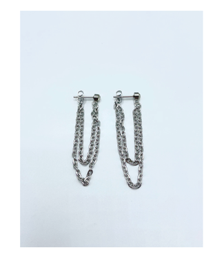 espy Diamond Double Chain Earrings
