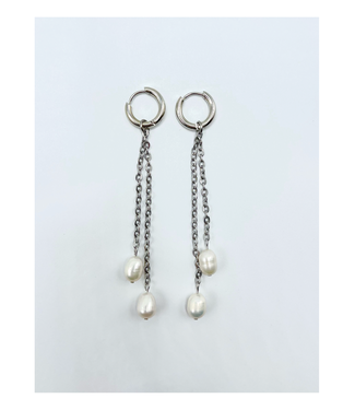 espy Long Double Pearl Earrings