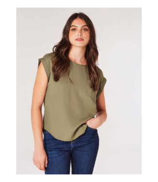 Apricot Button Back Tee