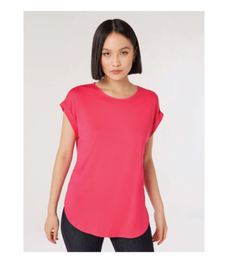 Apricot Curved Hem Tee