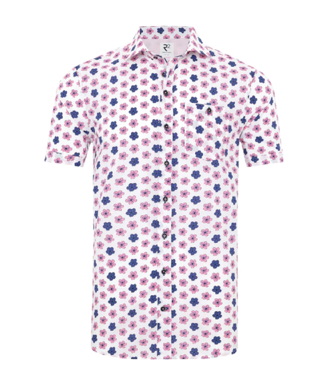 R2 Amsterdam Hawaiian Flower Button-Up