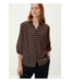 Lezalez 3/4 Sleeve Printed Button Blouse