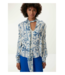 Lezalez V-Neck Tie LS Printed Blouse