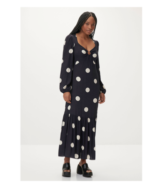 Lezalez Keyhole Polka-Dot Dress