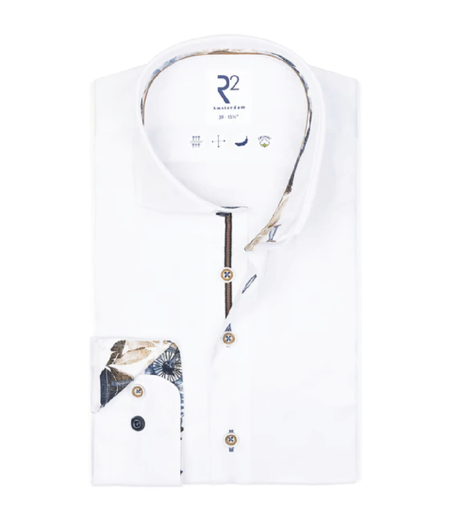 R2 Amsterdam White Button-Up With Details