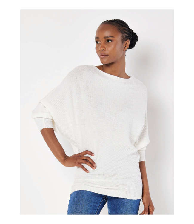 Apricot Textured Batwing Sweater