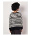 Apricot Pointelle Stripe Crochet Sweater