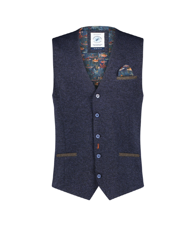 A Fish Named Fred Pique Navy Waistcoat