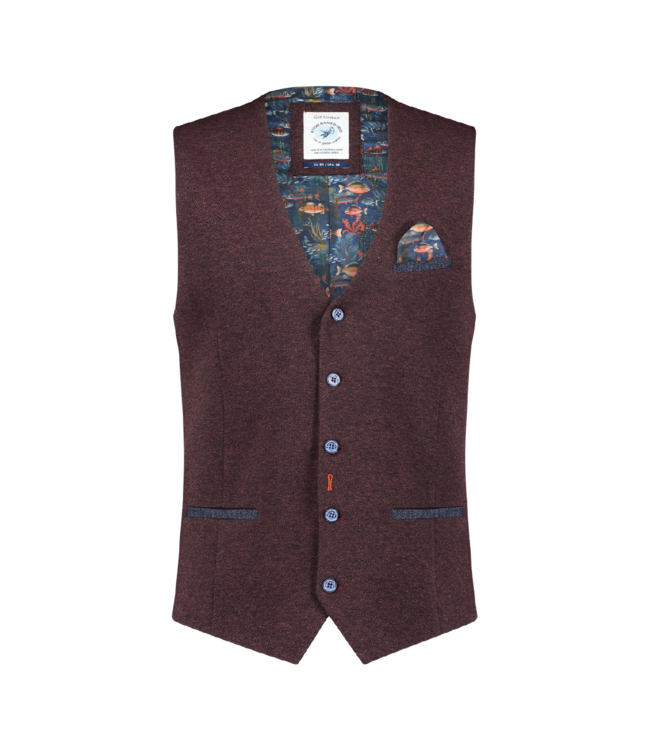 A Fish Named Fred Pique Burgundy Waistcoat