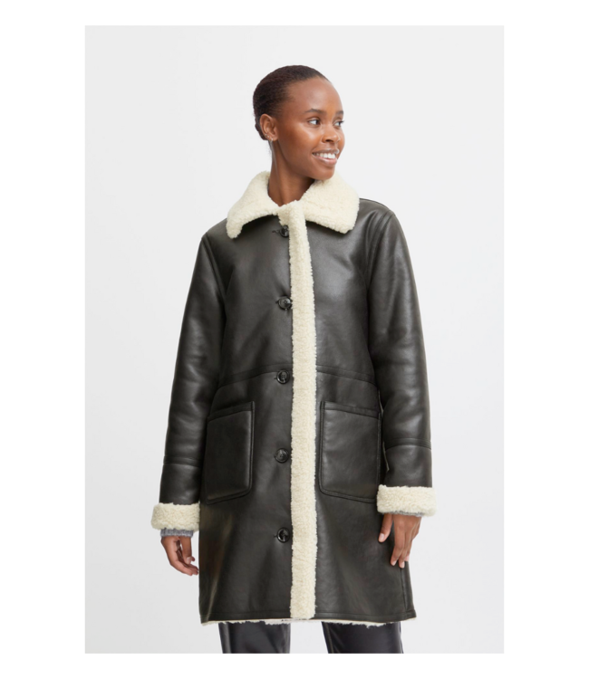 B. Young Asanne Faux Sheerling Coat