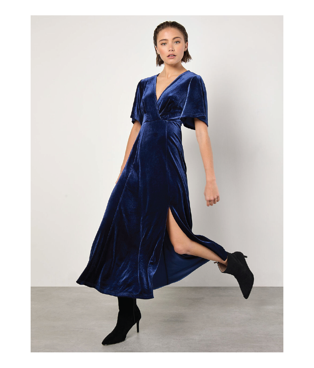Apricot Velvet Wrap Maxi Dress Shop Women s Event Dresses at espy espy