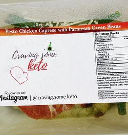 Craving Some Keto - Pesto Chicken Caprese with Parmesan Green Beans