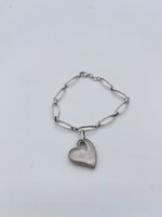 Breuning Inc Sterling Silver Chain Heart Bracelet
