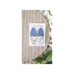 LulaLina Designs Polymer Clay Blue and White Speckled Earring