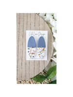 LulaLina Designs Polymer Clay Blue and White Speckled Earring