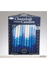 Candles Premium Hanukkah blue & white stripe