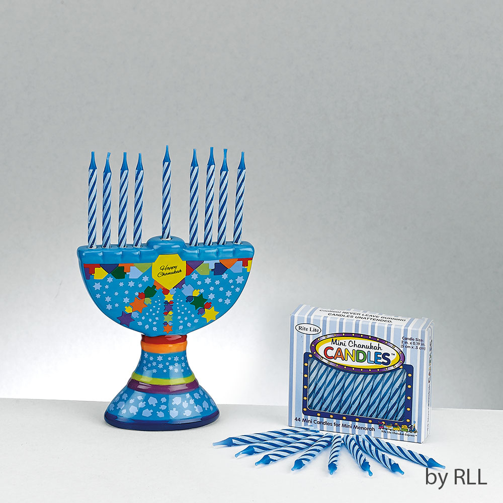 Ner Mitzvah ミニ燭台セット - Menorah、ミニキャンドル44個、ド