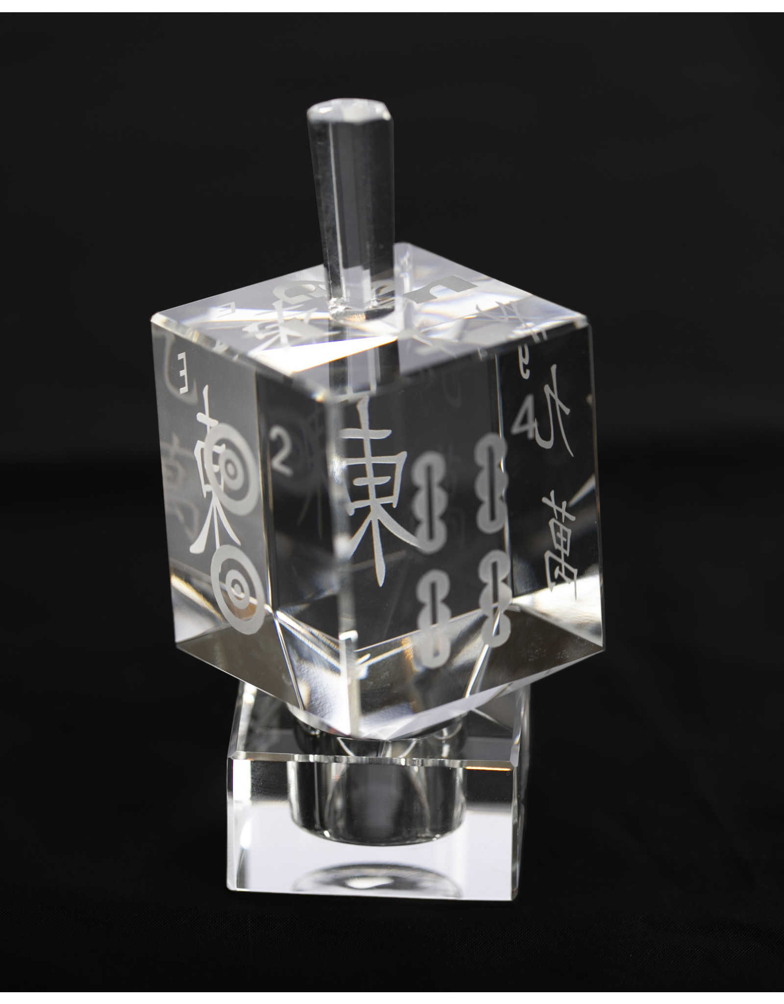 Crystal Dreidel Mah Jongg with Stand