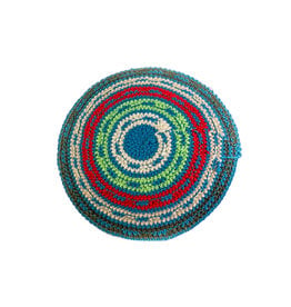 Kippah Crochet red green blue