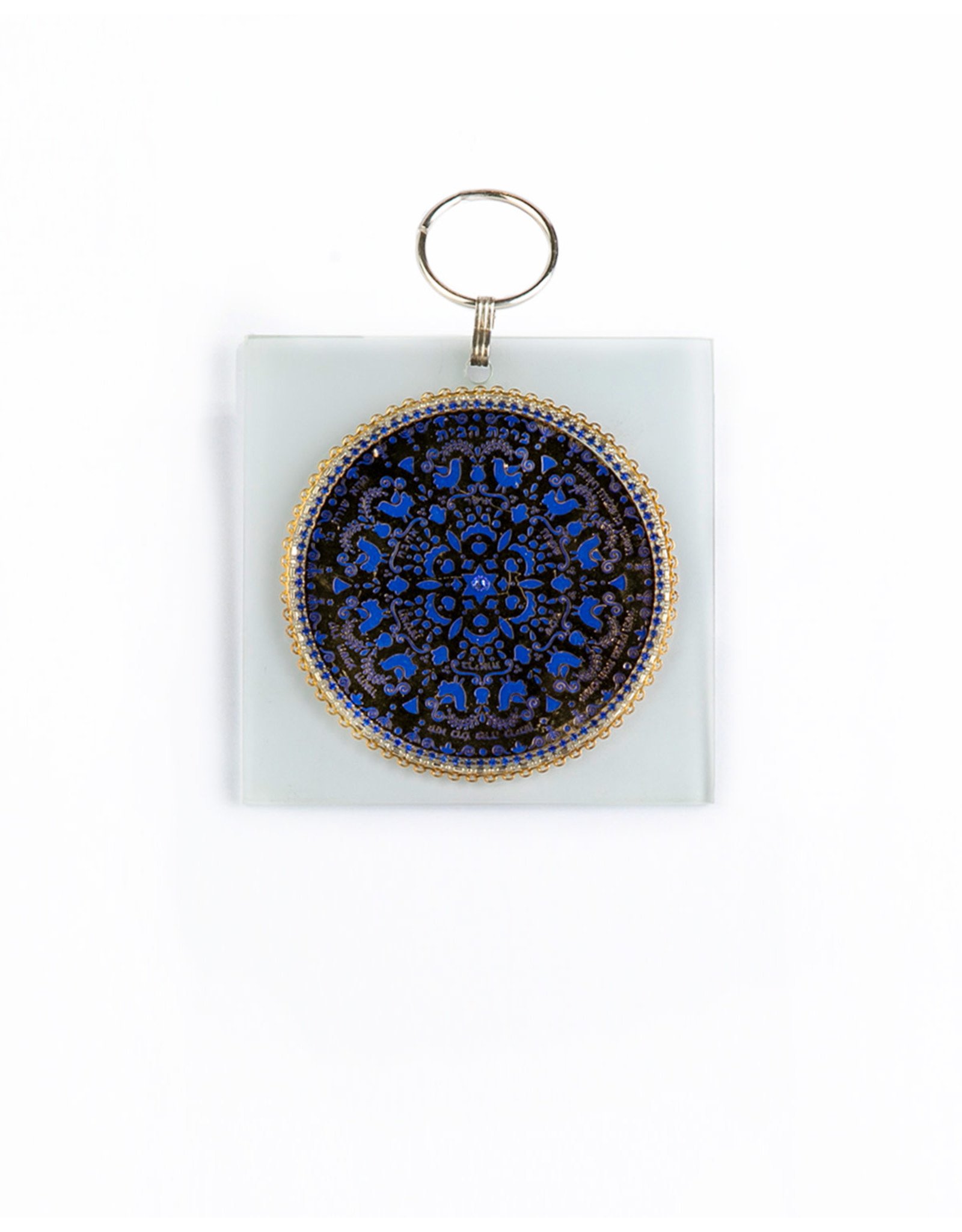 Wall Hanging Home Blessing/Gold w/Blue Stones