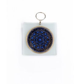 Wall Hanging Home Blessing/Gold w/Blue Stones