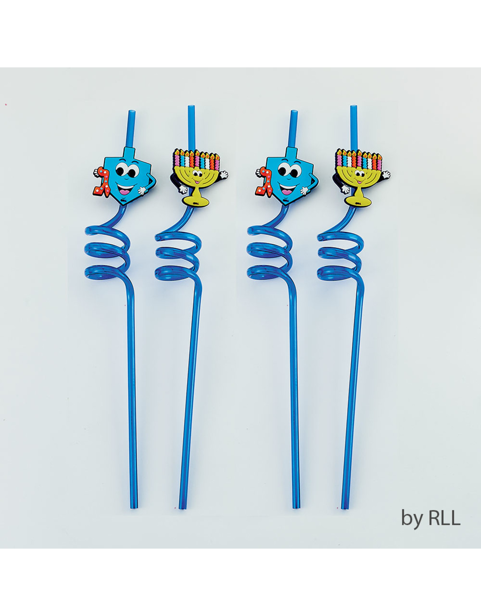 Chanukah Straws with Dreidels and Menorahs