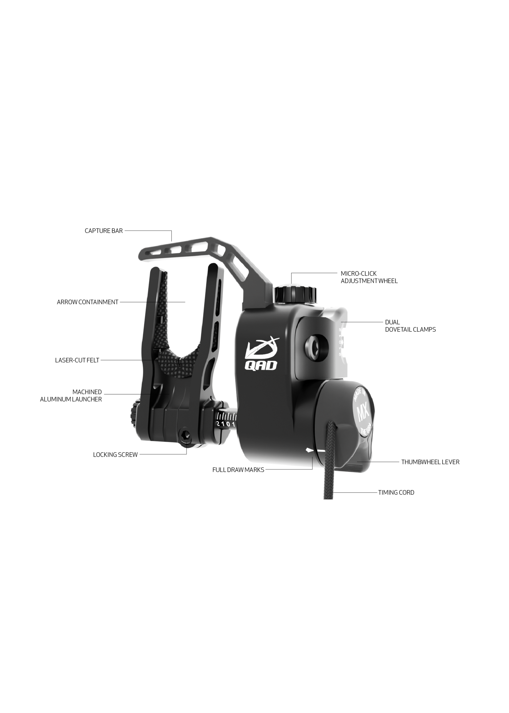 Riposo Per Frecce QAD Ultrarest Integra R2 - Drop Away, Per Arco Compound, Impugnatura Destra
