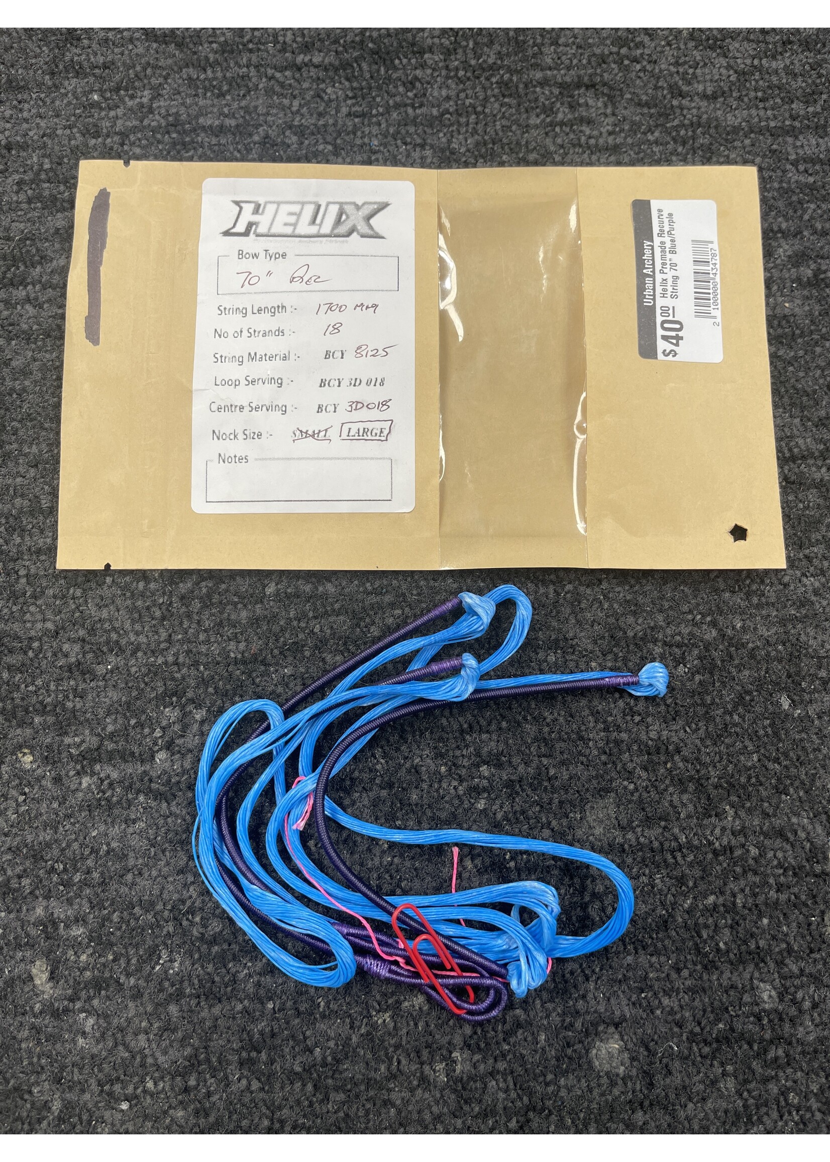Helix Performance Strings Helix Premade Recurve String 70" Blue/Purple