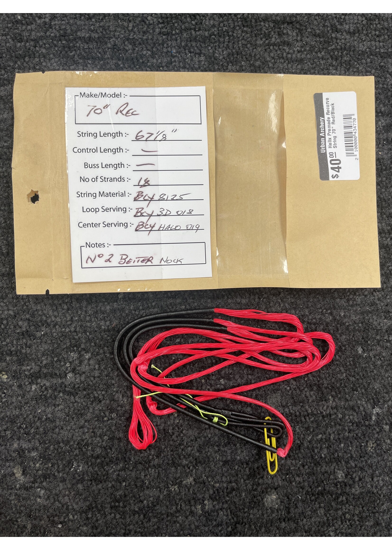 Helix Performance Strings Helix Premade Recurve String 70" Red/Black