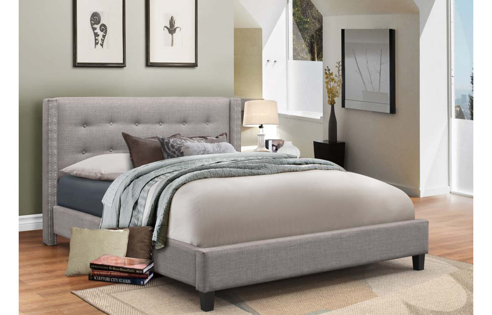 Vivid King Fabric Platform Bed Dani's Furniture