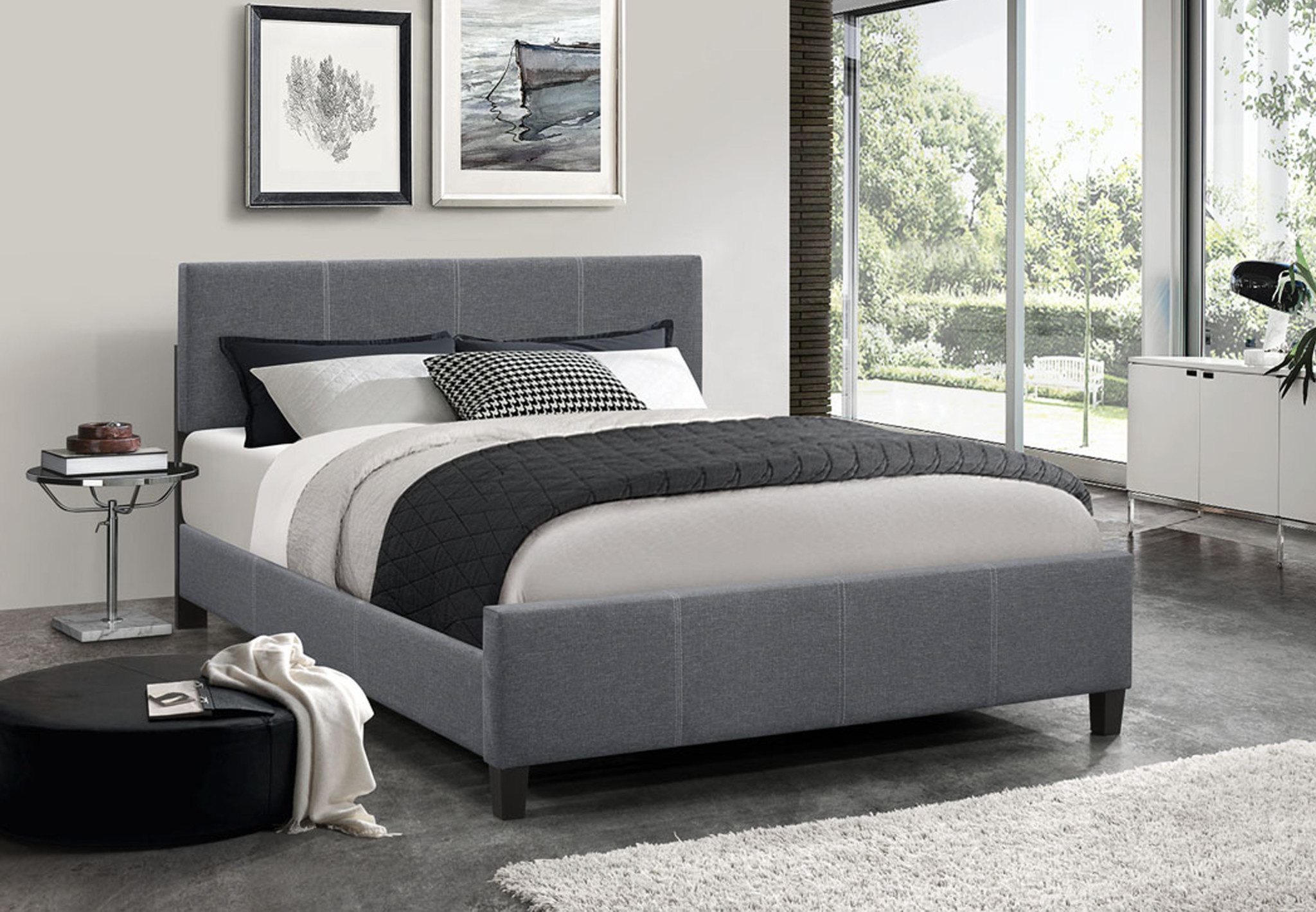 Clasico Fabric Platform Bed Dani's Furniture