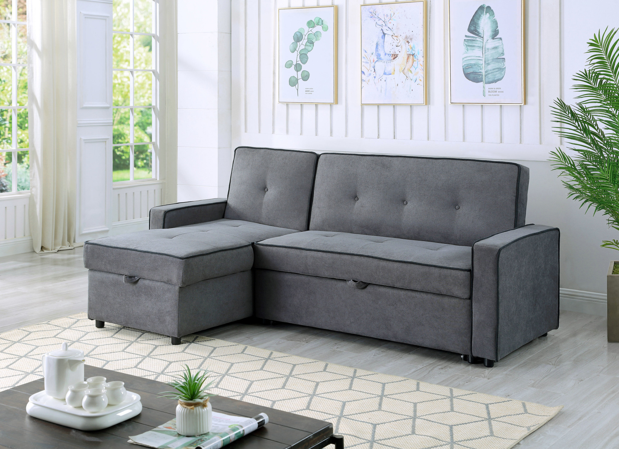 Greece Dark Grey Sofa Bed Sectional Dani's Furniture