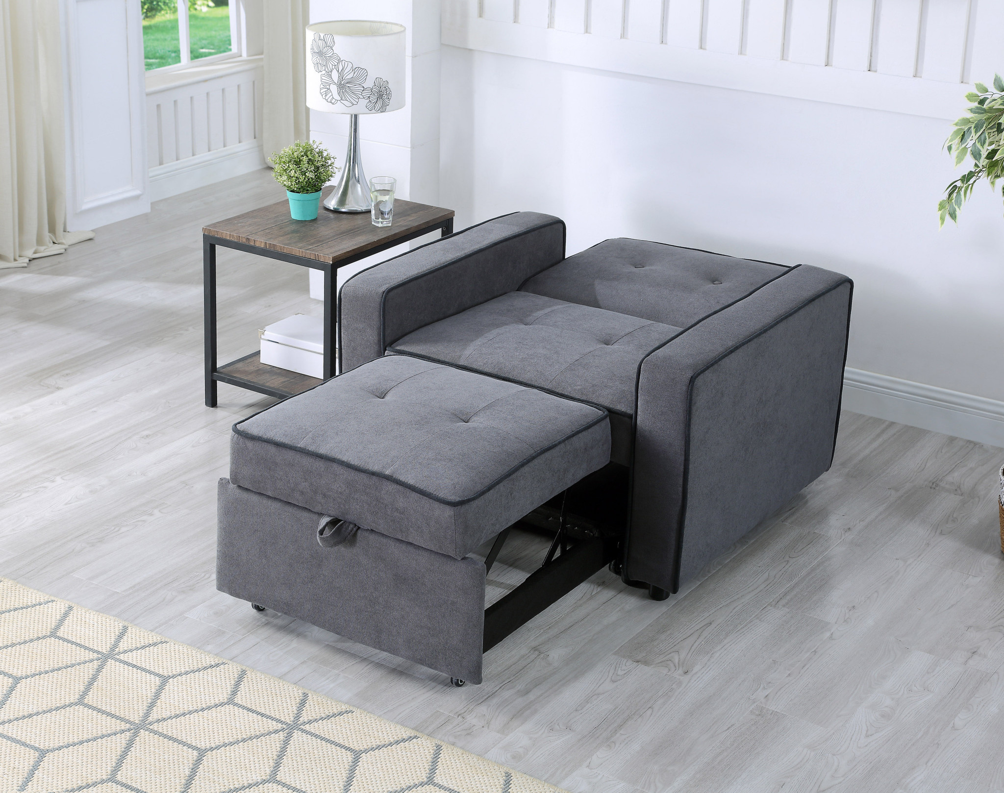 Greece Dark Grey Sofa Bed One Seater Dani's Furniture