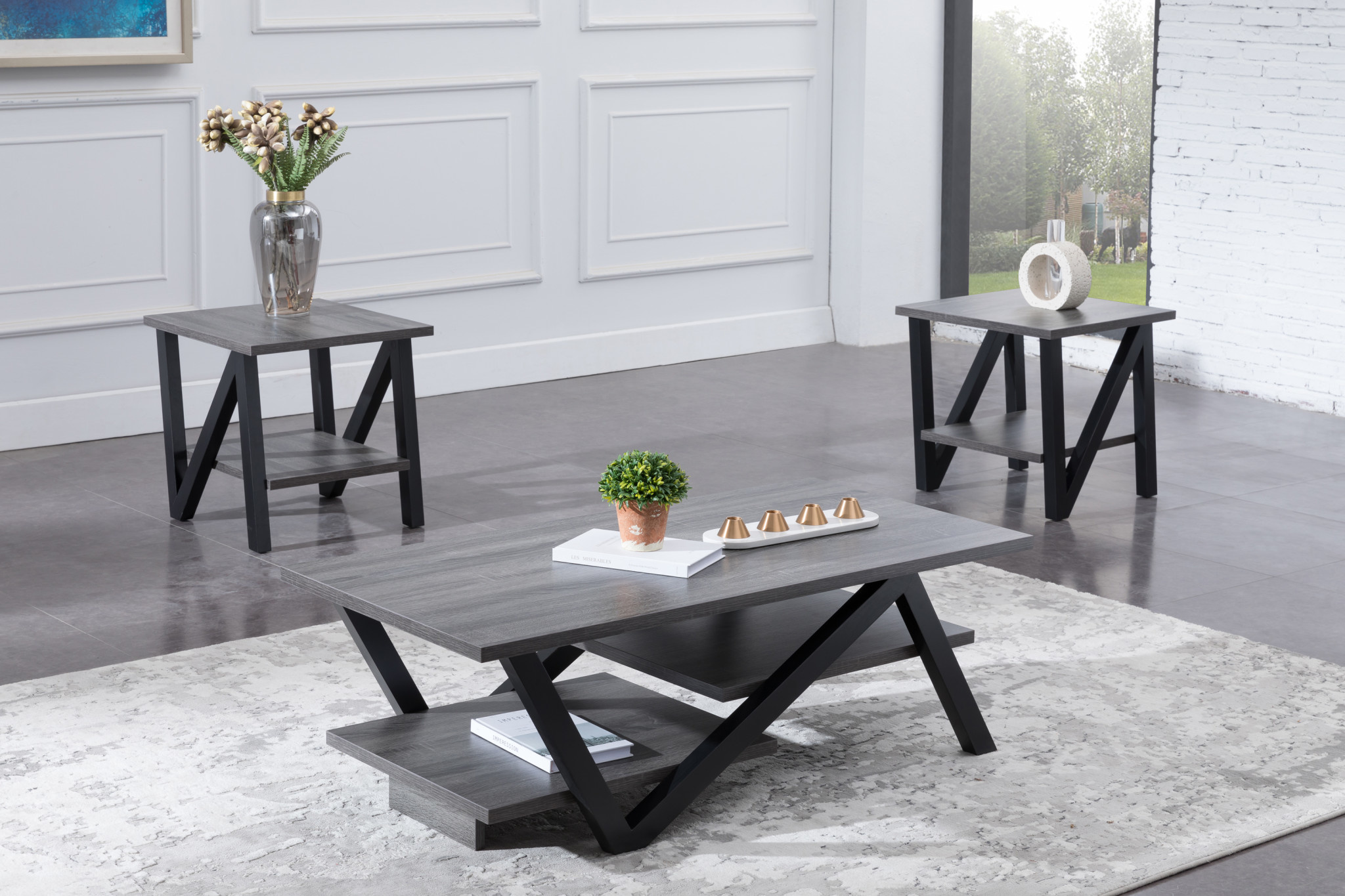 3 Pc Grigio Coffee Table Set - Dani's Furniture