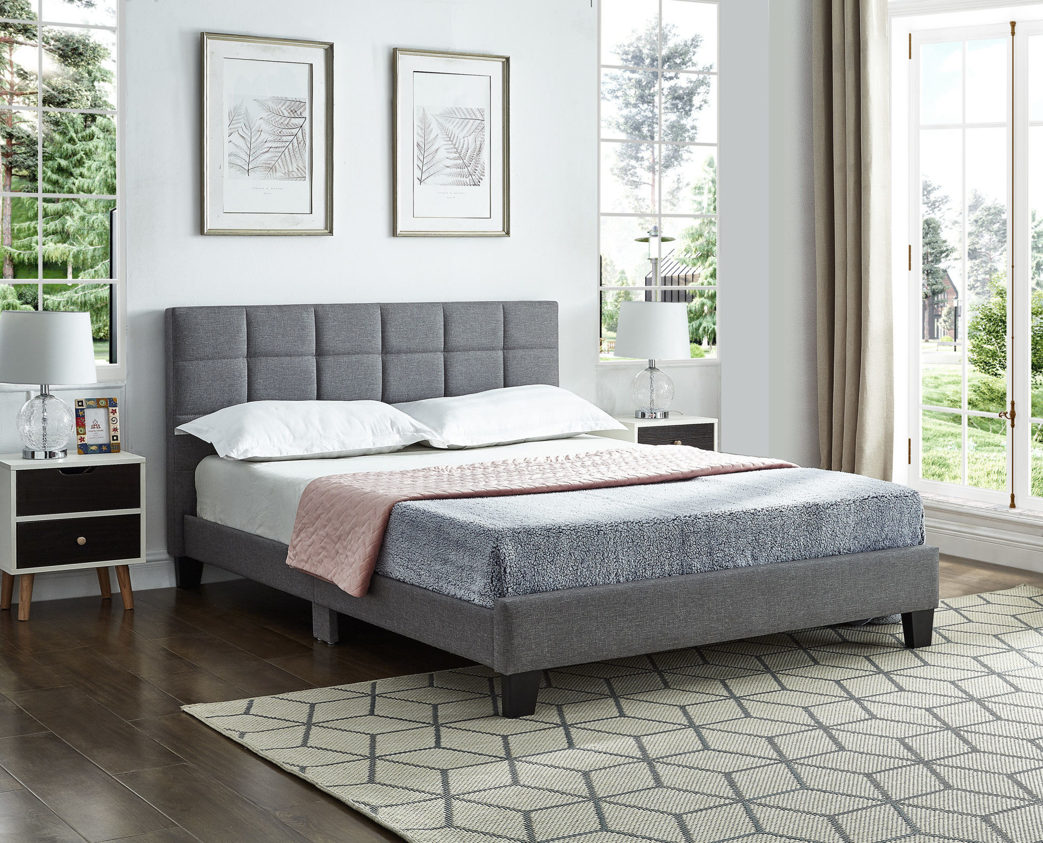 Square Pattern HB Platform Bed Dani's Furniture