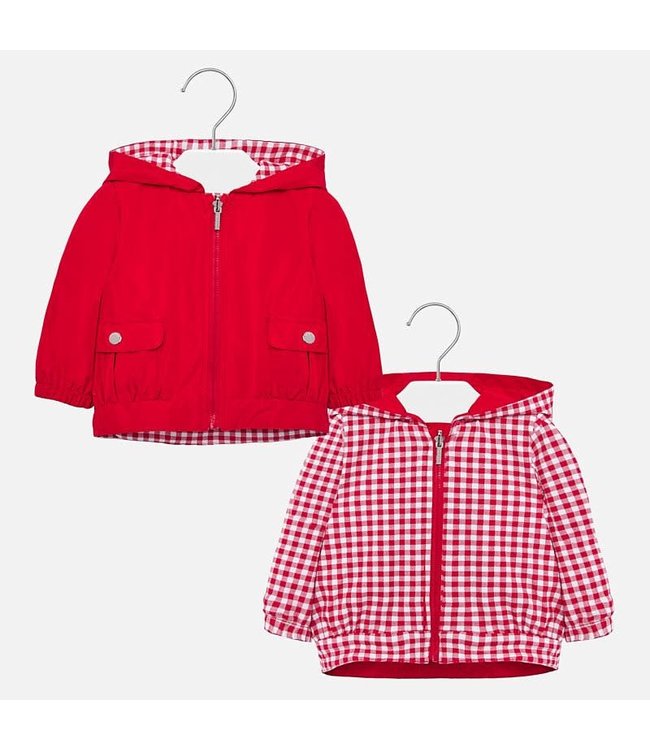 Reversible Windbreaker Red Jacket baby girl - Lizzy Lou Boutique