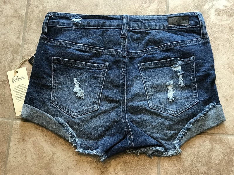 dark denim shorts