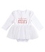 Candy Cane Kisses white snap shirt dress -size 6-12 months