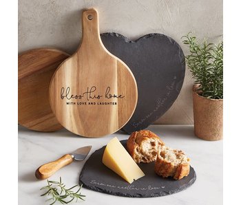 Creative Brands Slate Heart board & cheese spade knife set -Serve one Another